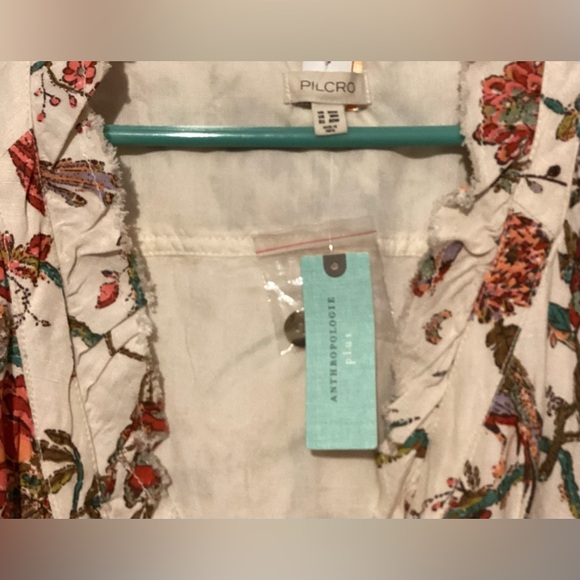 Anthropologie  Pilcro NWT Ruffle-Collar Button-down Dress Floral Plus Size16W - Picture 7 of 15